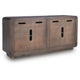 Elsie Accent Cabinet with White Marble Handles | Espresso Brown Wood 65"