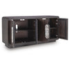 Elsie Accent Cabinet with White Marble Handles | Espresso Brown Wood 65"