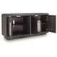 Elsie Accent Cabinet with White Marble Handles | Espresso Brown Wood 65"