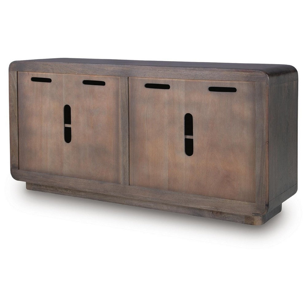 Elsie Accent Cabinet with White Marble Handles | Espresso Brown Wood 65"