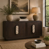 Elsie Accent Cabinet with White Marble Handles | Espresso Brown Wood 65"