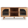 Adwy Accent Cabinet | Arched Glass Doors and Shelves | Brown Acacia Wood 64"