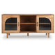Adwy Accent Cabinet | Arched Glass Doors and Shelves | Brown Acacia Wood 64"
