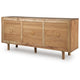 Adwy Accent Cabinet | Arched Glass Doors and Shelves | Brown Acacia Wood 64"