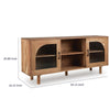 Adwy Accent Cabinet | Arched Glass Doors and Shelves | Brown Acacia Wood 64"