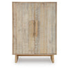 Dally Accent Cabinet with 2 Carved Doors | Whitewash Mango Wood 45''