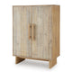 Dally Accent Cabinet with 2 Carved Doors | Whitewash Mango Wood 45''