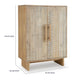 Dally Accent Cabinet with 2 Carved Doors | Whitewash Mango Wood 45''