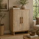 Dally Accent Cabinet with 2 Carved Doors | Whitewash Mango Wood 45''