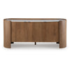 Fitzy Accent Cabinet with White Marble Top | Brown Mango Wood 66''