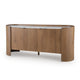 Fitzy Accent Cabinet with White Marble Top | Brown Mango Wood 66''