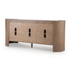Fitzy Accent Cabinet with White Marble Top | Brown Mango Wood 66''