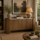 Fitzy Accent Cabinet with White Marble Top | Brown Mango Wood 66''