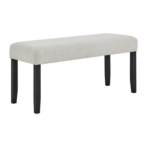 Juli Dining Bench | Gray Fabric Cushion | Wire Brushed Black Wood 41"