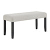Juli Dining Bench | Gray Fabric Cushion | Wire Brushed Black Wood 41"