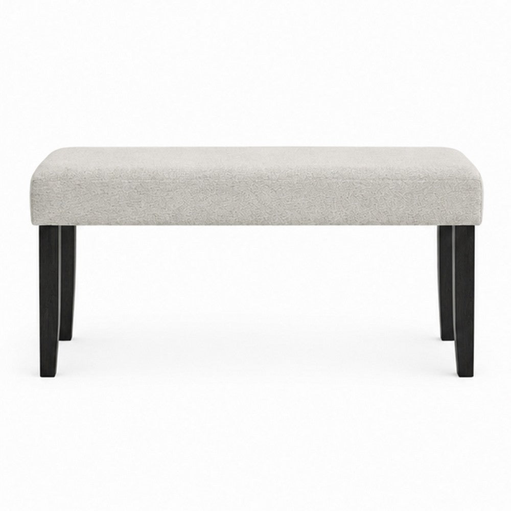 Juli Dining Bench | Gray Fabric Cushion | Wire Brushed Black Wood 41"