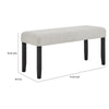 Juli Dining Bench | Gray Fabric Cushion | Wire Brushed Black Wood 41"