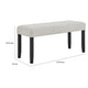 Juli Dining Bench | Gray Fabric Cushion | Wire Brushed Black Wood 41"