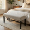 Juli Dining Bench | Gray Fabric Cushion | Wire Brushed Black Wood 41"