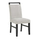 Juli Dining Side Chair Set of 2 | Light Gray Cushion Seat | Black Wood