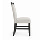 Juli Dining Side Chair Set of 2 | Light Gray Cushion Seat | Black Wood