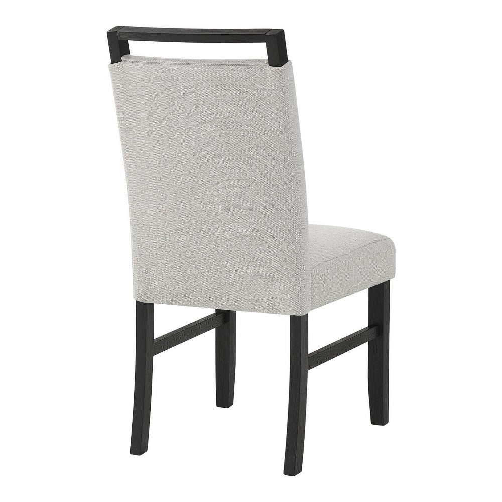 Juli Dining Side Chair Set of 2 | Light Gray Cushion Seat | Black Wood