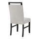 Juli Dining Side Chair Set of 2 | Light Gray Cushion Seat | Black Wood