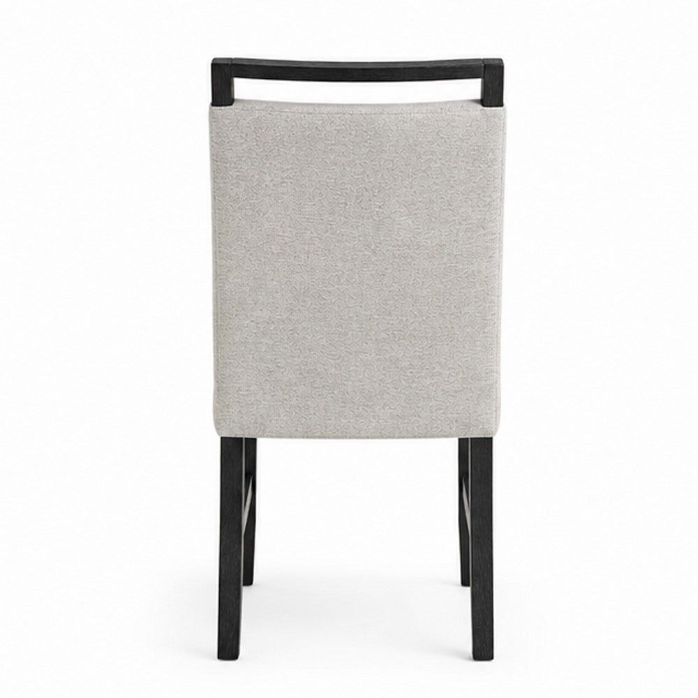 Juli Dining Side Chair Set of 2 | Light Gray Cushion Seat | Black Wood