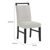 Juli Dining Side Chair Set of 2 | Light Gray Cushion Seat | Black Wood