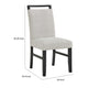 Juli Dining Side Chair Set of 2 | Light Gray Cushion Seat | Black Wood