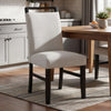 Juli Dining Side Chair Set of 2 | Light Gray Cushion Seat | Black Wood