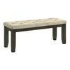 Heri Dining Bench | Tufted Seat Cushion | Beige | Chocolate Brown 48"