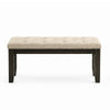 Heri Dining Bench | Tufted Seat Cushion | Beige | Chocolate Brown 48"