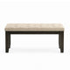 Heri Dining Bench | Tufted Seat Cushion | Beige | Chocolate Brown 48"