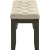 Heri Dining Bench | Tufted Seat Cushion | Beige | Chocolate Brown 48"
