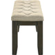 Heri Dining Bench | Tufted Seat Cushion | Beige | Chocolate Brown 48"
