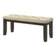Heri Dining Bench | Tufted Seat Cushion | Beige | Chocolate Brown 48"