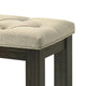 Heri Dining Bench | Tufted Seat Cushion | Beige | Chocolate Brown 48"