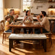 Heri Dining Bench | Tufted Seat Cushion | Beige | Chocolate Brown 48"