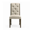 Heri Dining Side Chair Set of 2 | Tufted Back | Beige | Chocolate Brown