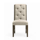 Heri Dining Side Chair Set of 2 | Tufted Back | Beige | Chocolate Brown