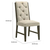 Heri Dining Side Chair Set of 2 | Tufted Back | Beige | Chocolate Brown