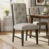 Heri Dining Side Chair Set of 2 | Tufted Back | Beige | Chocolate Brown