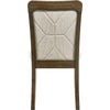 Moor Dining Side Chair Set of 2 | Geometric Design Back | Off White | Oak Brown