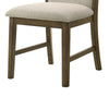 Moor Dining Side Chair Set of 2 | Geometric Design Back | Off White | Oak Brown