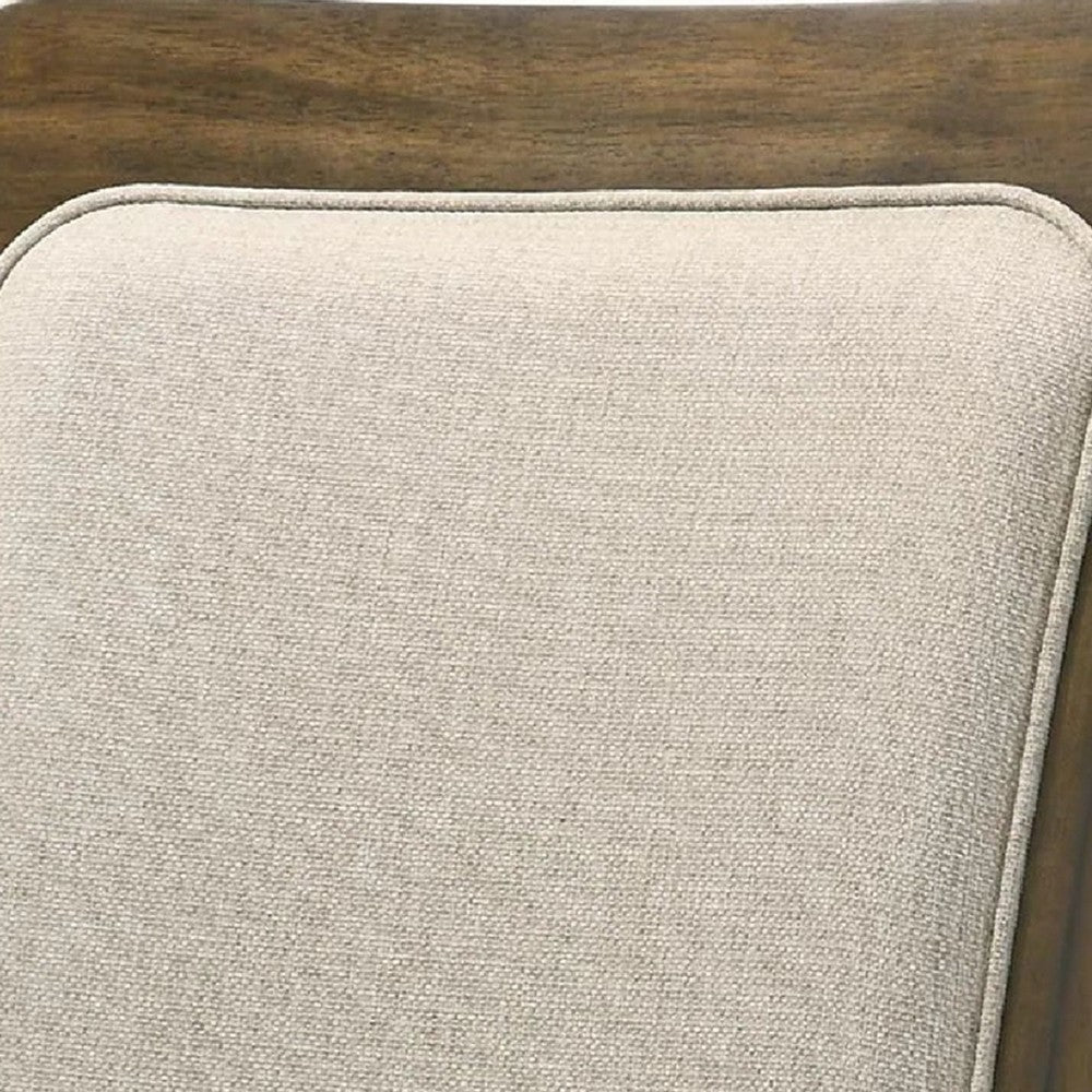 Moor Dining Side Chair Set of 2 | Geometric Design Back | Off White | Oak Brown