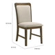 Moor Dining Side Chair Set of 2 | Geometric Design Back | Off White | Oak Brown