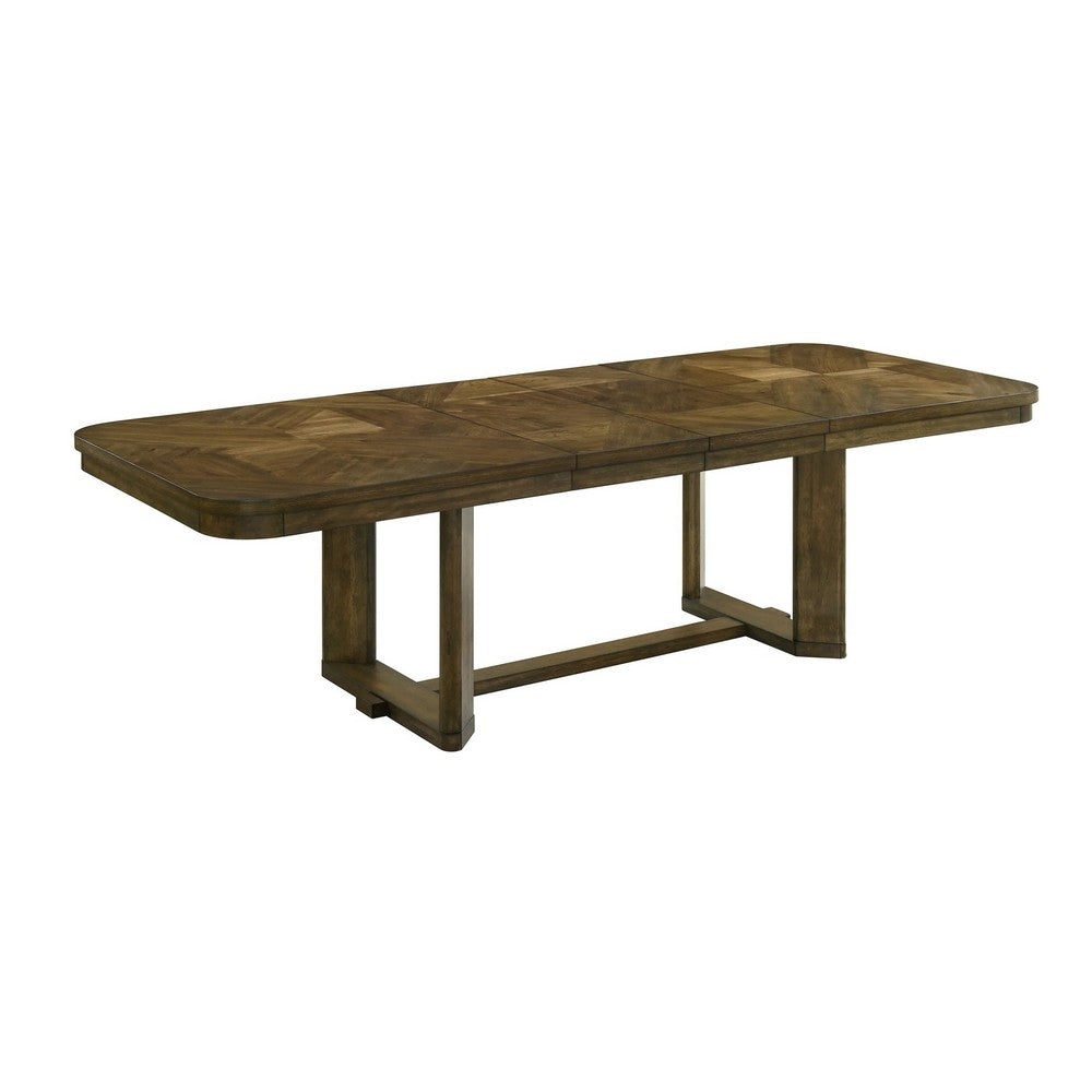 Moor Dining Table | 2 Leaves | Knotty Veneer Top | Dark Oak Brown 39-71"