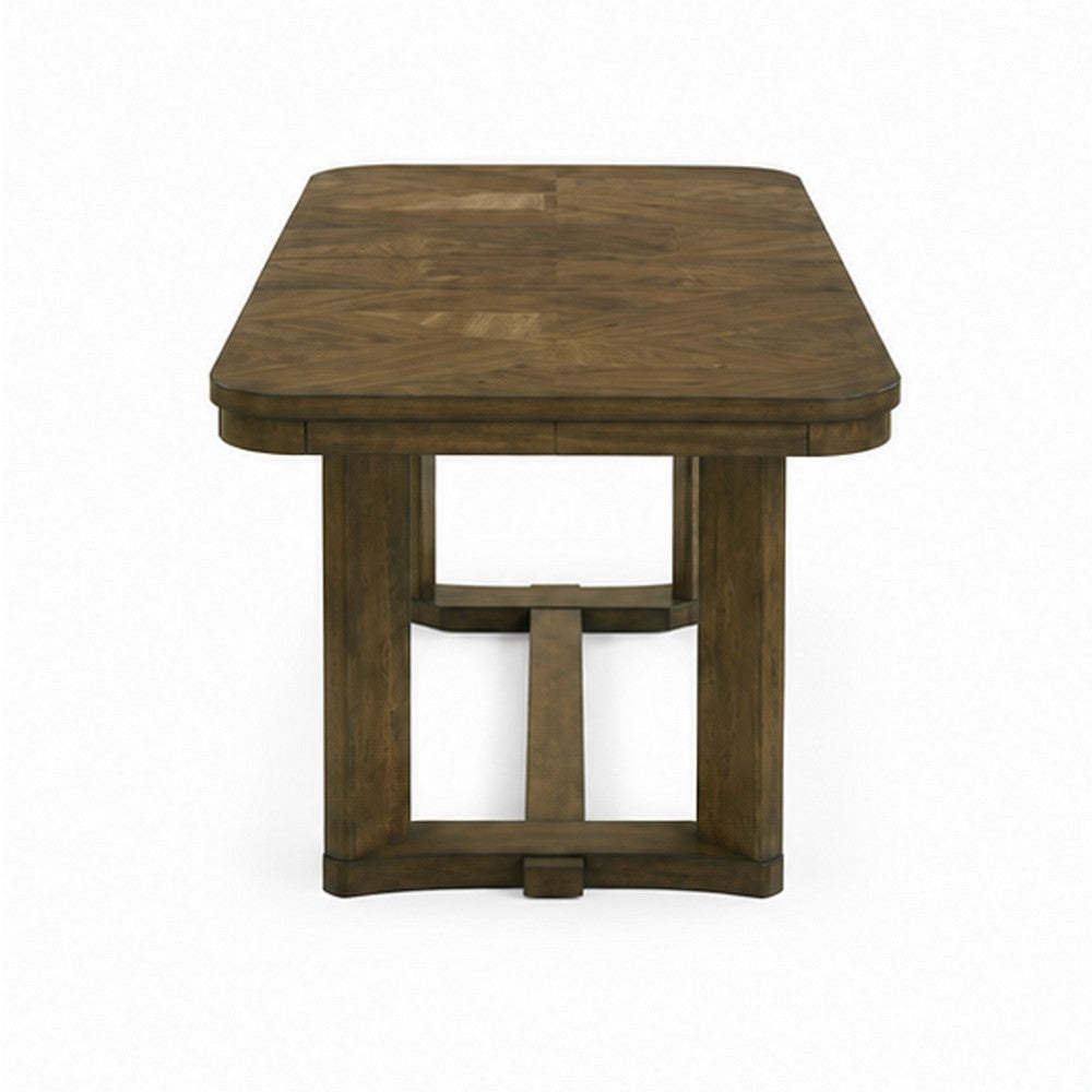 Moor Dining Table | 2 Leaves | Knotty Veneer Top | Dark Oak Brown 39-71"