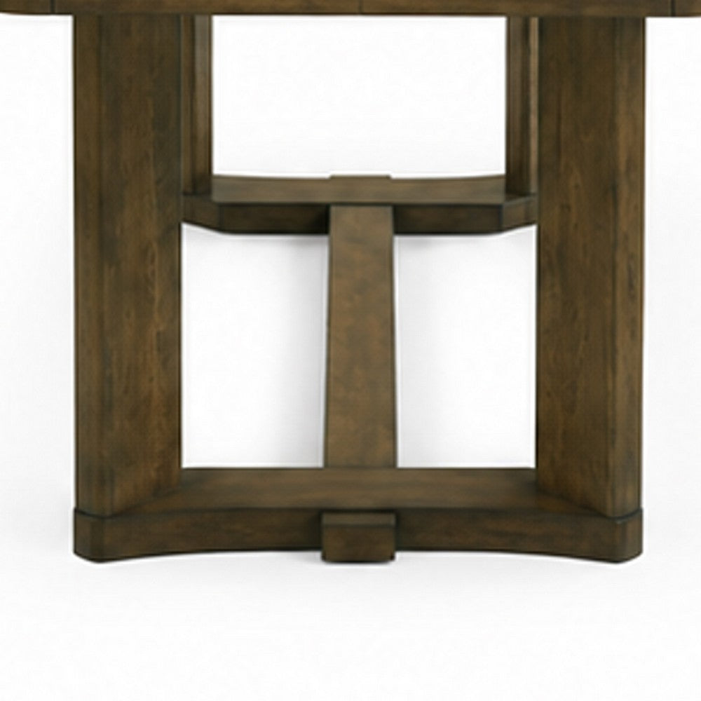Moor Dining Table | 2 Leaves | Knotty Veneer Top | Dark Oak Brown 39-71"